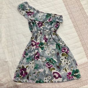 One Shoulder Floral Dress
